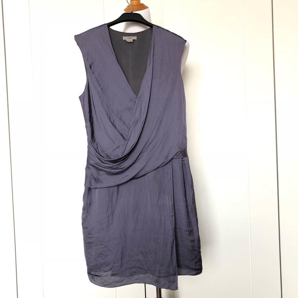 Helmut Lang Purple Crinkle Dress